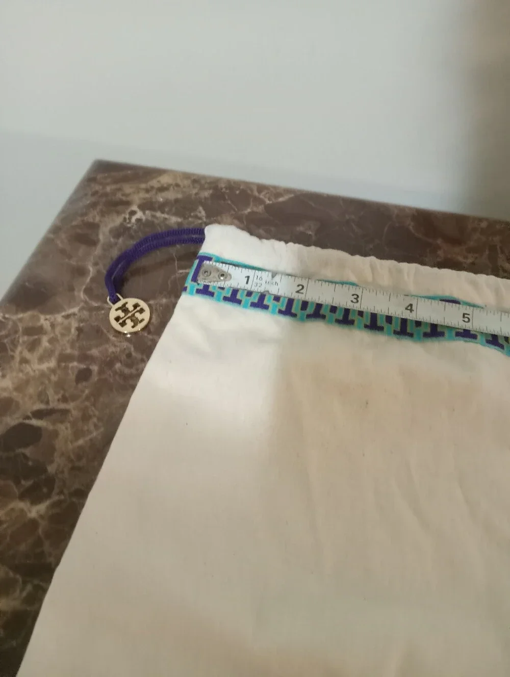 Tory Burch Off White/Blue Dustbag EUC